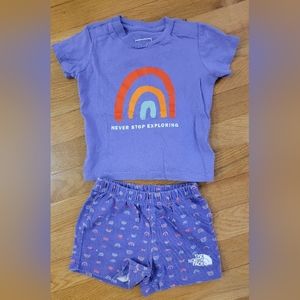 The North Face SZ 6-12 Months Baby Girl Shorts & Shirt Set EUC